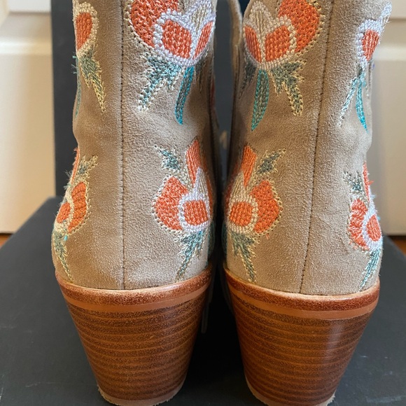 Rebecca Minkhoff Embroidered Suede Booties - Picture 3 of 6